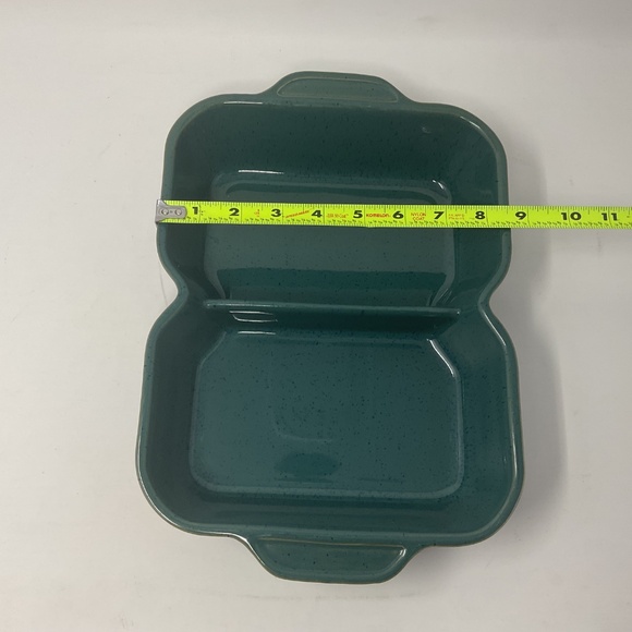 Denby Harlequin (retired) stoneware Blue Green Divided Casserole Vegetable Dish - Picture 5 of 7